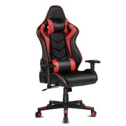 High-Back Swivel Gaming Chair Recliner Racing Style Ergonomic Office Desk Reclining Chair with Headrest and Lumbar Support, Black Red