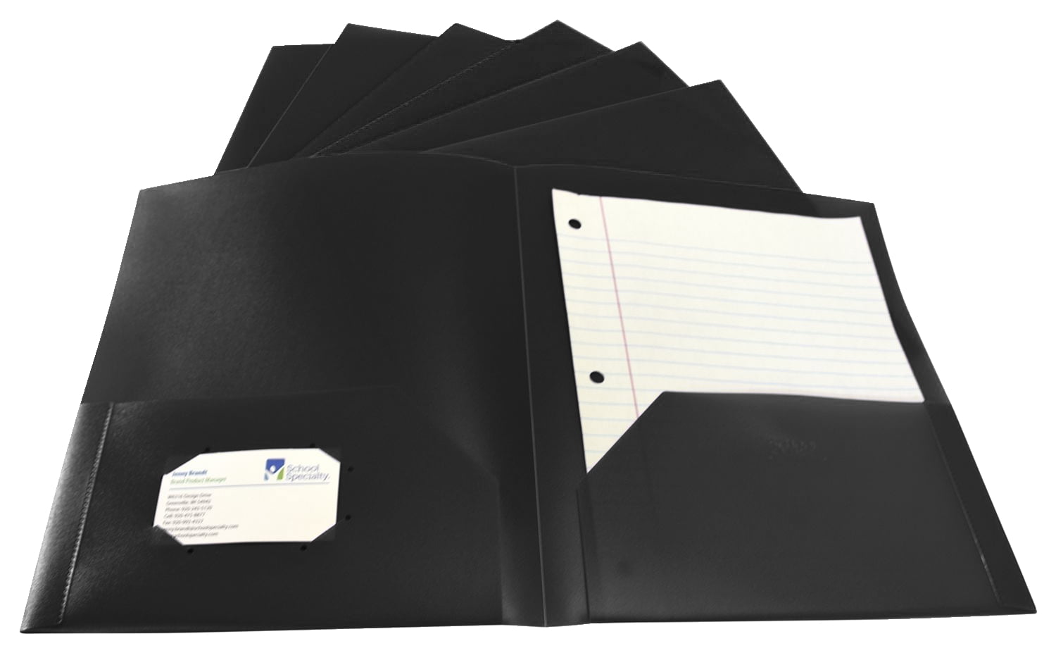 School Smart 2019631 Heavyweight Two-Pocket Poly Folder, Black - Pack of 25