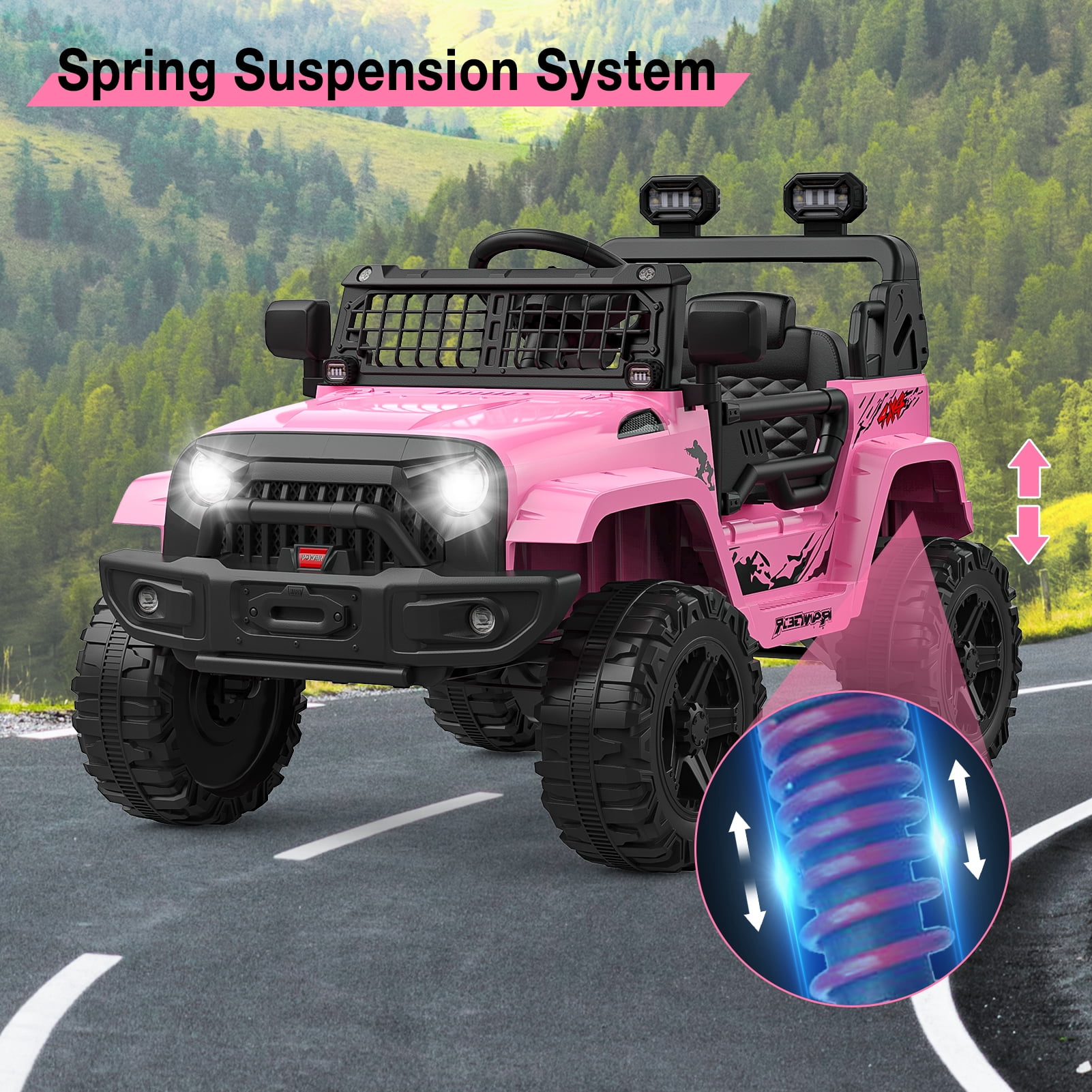 CazToi 12V Kids Ride On Truck Toddlers Battery Powered Electric Vehicle with Remote Control Ride On Toy Car for Boys Girls 3-8