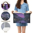 thumbnail image 5 of Yayeee Foldable Storage Basket for Shelves with Handles Set of 2 Waterproof Cloth Bins, Purple Street, 5 of 7