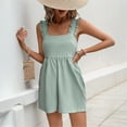 thumbnail image 1 of LOVZFMLL Women's New Solid Color Casual Commuting Sleeveless Jumpsuit Overalls Green M, 1 of 9