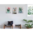 thumbnail image 4 of Arjun Cactus Wall Art Canvas Cacti Pictures Green Plants Painting, Pink Flowers Botanical Tropical Succulent Artwork Framed for Bedroom Bathroom Living Room Kitchen Home Office Decor, 12"x16"x3 Panels, 4 of 6