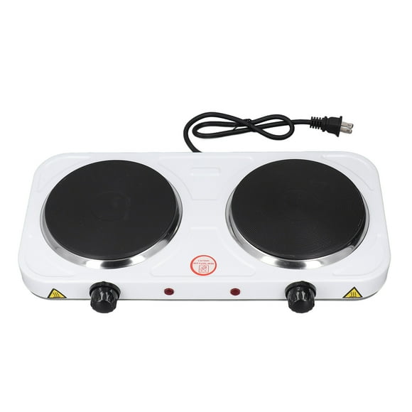 M Buder Parrilla Eléctrica Doble 2000W 110V de Mesa para Cocina y Carbón Blanco 46 cm / 18.11 inches