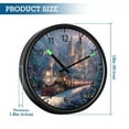 thumbnail image 3 of DIXRUYEE Voice Activated LED Night Wall Clock Size:12in Snowy Castle Train Pattern, 3 of 8