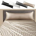 thumbnail image 1 of Faux Silk Satin Jacquard Envelope Pillowcase Wrinkle-Resistant Polyester 20x54 Inch Soft Luxury Texture Secure Closure Long Body & Bolster Cushion Cover Gray Khaki Black White 1 Pack, 1 of 6