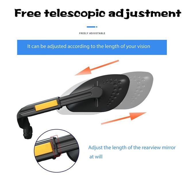 pitrice Bicycles Rear View Mirror HD Wide-Range Adjustable Angles Mirror for All Bikes Electric Cars Motorcycles