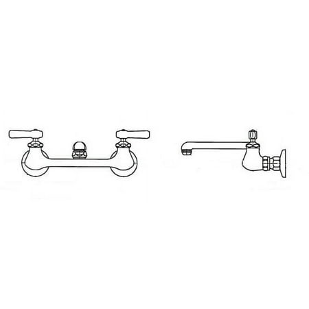 Chicago Faucets 540-Lde1wxfab Wall Mounted Service Sink Faucet - Chrome