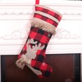 thumbnail image 2 of VerPetridure Large Christmas Socks Cartoon Snowman Candy Bag Christmas Stockings, Big Stockings, Plaid Style with Snow, 2 of 4