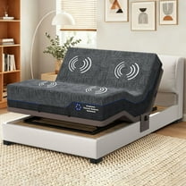 CHITOOMA Queen Adjustable Massage Bed Frame 12" Gel Memory Foam Mattress, Zero-Clearance Electric Bed with Wireless Remote, Graphene Fabric Cover, Pressure Relief, Mattress in a Box