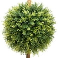 thumbnail image 6 of Northlight 4.6’ Unlit Artificial Potted Two-Tone Boxwood Double Ball Topiary Tree, 6 of 8