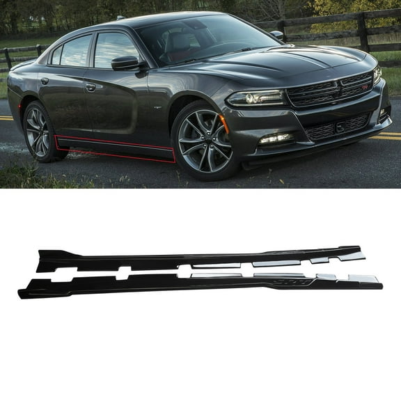 NINTE Side Skirts Panels Extension for 2011-2018 Dodge Charger SE/RT/GT Enforcer Pursuit/11-20 SXT Gloss Black