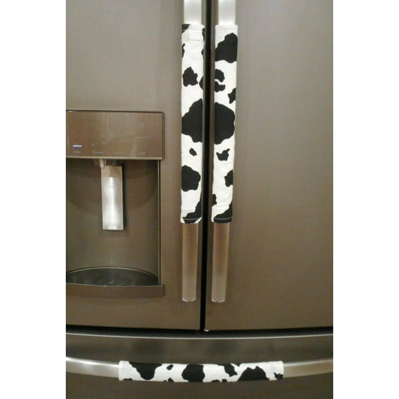 Black & White Cow Spots Refrigerator Oven Dishwasher Handle Covers by Penny's Needful Things (15 Inch) (Set of 4)