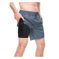 thumbnail image 4 of Rokka&Rolla Men's 7'' Pattern Swim Shorts with Compression Liner, 4 of 12