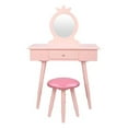 thumbnail image 4 of Imerelez Children's Single Mirror Single Drawer Round Foot Dresser Pink, 4 of 8