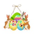thumbnail image 3 of Easter Decorative Wreath with Bunny Paper Door Hanger for Easter Party Decorations, 3 of 3