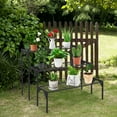 thumbnail image 5 of 3 Tier Outdoor Metal Heavy Duty Modern for Multiple Plant Display Stand Rack, 5 of 7