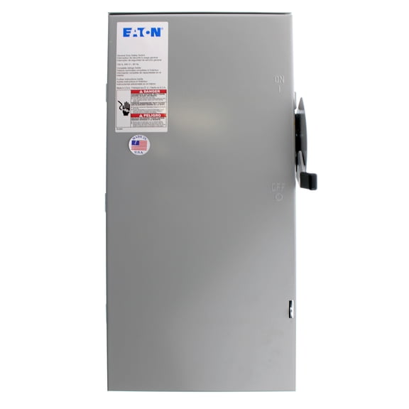 Eaton DG323NRB 4 Wire 3 Pole Fusible B Series General-Duty Safety Switch 240 Volt AC 100 Amp NEMA 3R