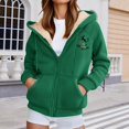 thumbnail image 2 of WILLBEST Sudadera Para Mujer, Estilo Casual de Invierno, Con Cremallera, Forrada, Con Estampado Festivo. Suave, Cómoda y Cálida, Ideal Para Actividades Al Aire Libre Durante La Temporada Navideña., 2 of 5