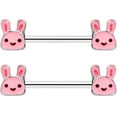 thumbnail image 2 of Body Candy 14G Womens Nipplerings Piercing Steel 2Pc Kawaii Cutie Easter Bunny Nipple Ring Set 9/16, 2 of 8