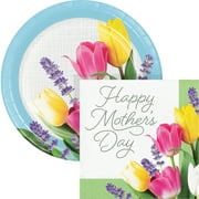 Creative Converting Assorted Colors Mother's Day Paper Party Supply Sets, (72 Pieces)