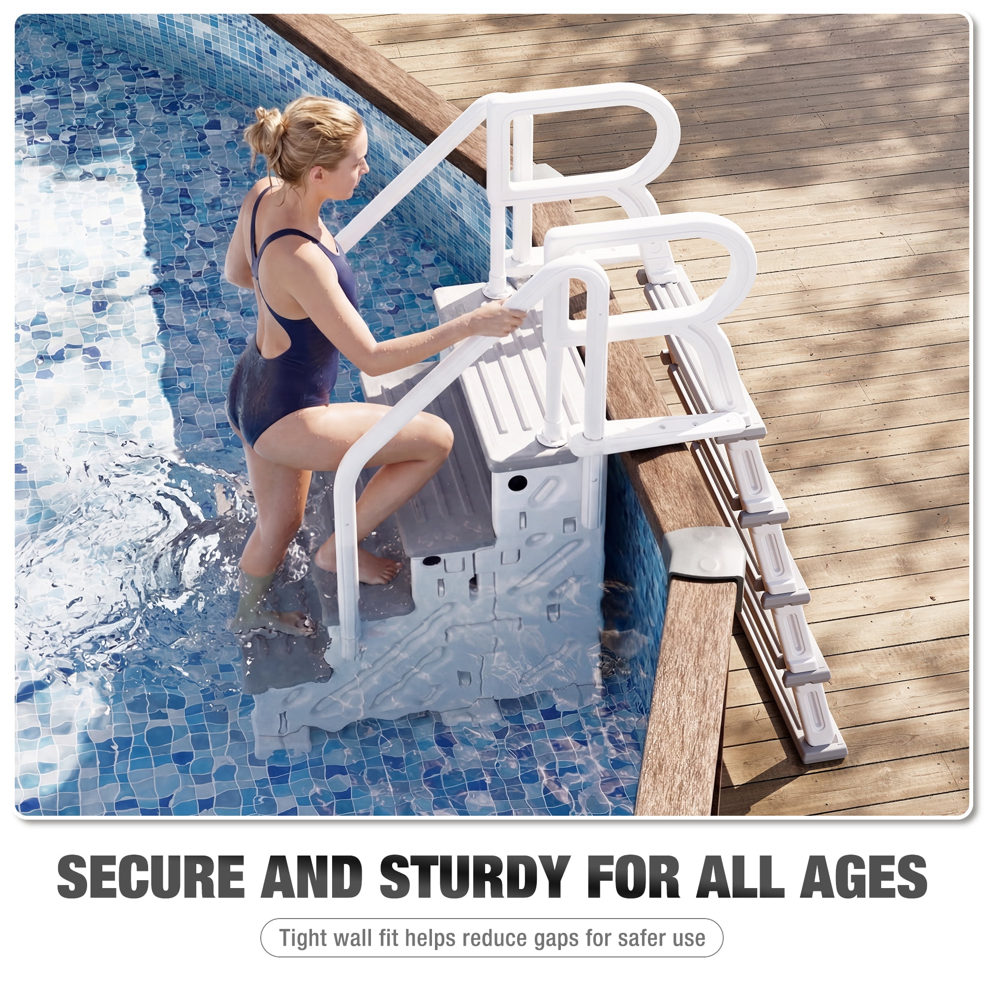 Betisef Pool Ladder above Ground, Heavy Duty 4-Step Pool Ladder with Dual Handrails and Non-Slip Steps, 500 LBS Load Capacity, for 46-58 Inch