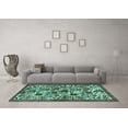 thumbnail image 3 of Ahgly Company Machine Washable Indoor Rectangle Persian Turquoise Blue Traditional Area Rugs, 2' x 5', 3 of 4