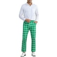 thumbnail image 2 of INSPIRE CHIC Plaid Pants for Men's Color Block Straight Leg Checked Pattern Chino Trousers, 2 of 6