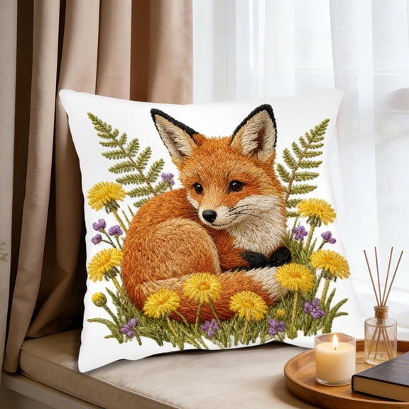 Kchsji Embroidered Throw Pillow Cover 18x18 Inch Decorative Cushion Case Textured Pattern, Accent Pillowcase Decors for Sofa Bedroom Living Room Couch Home Styling Use