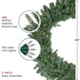thumbnail image 5 of Northlight Real Touch™ Pre-Lit Granville Fraser Fir Artificial Christmas Wreath - 48" - Clear Lights, 5 of 7