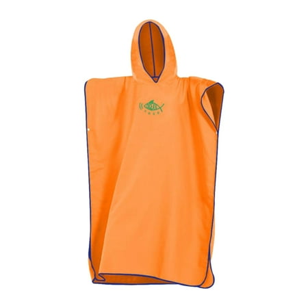

110x90cm Changing Robe Hooded Towel Poncho Microfiber Wetsuit Beach Orange