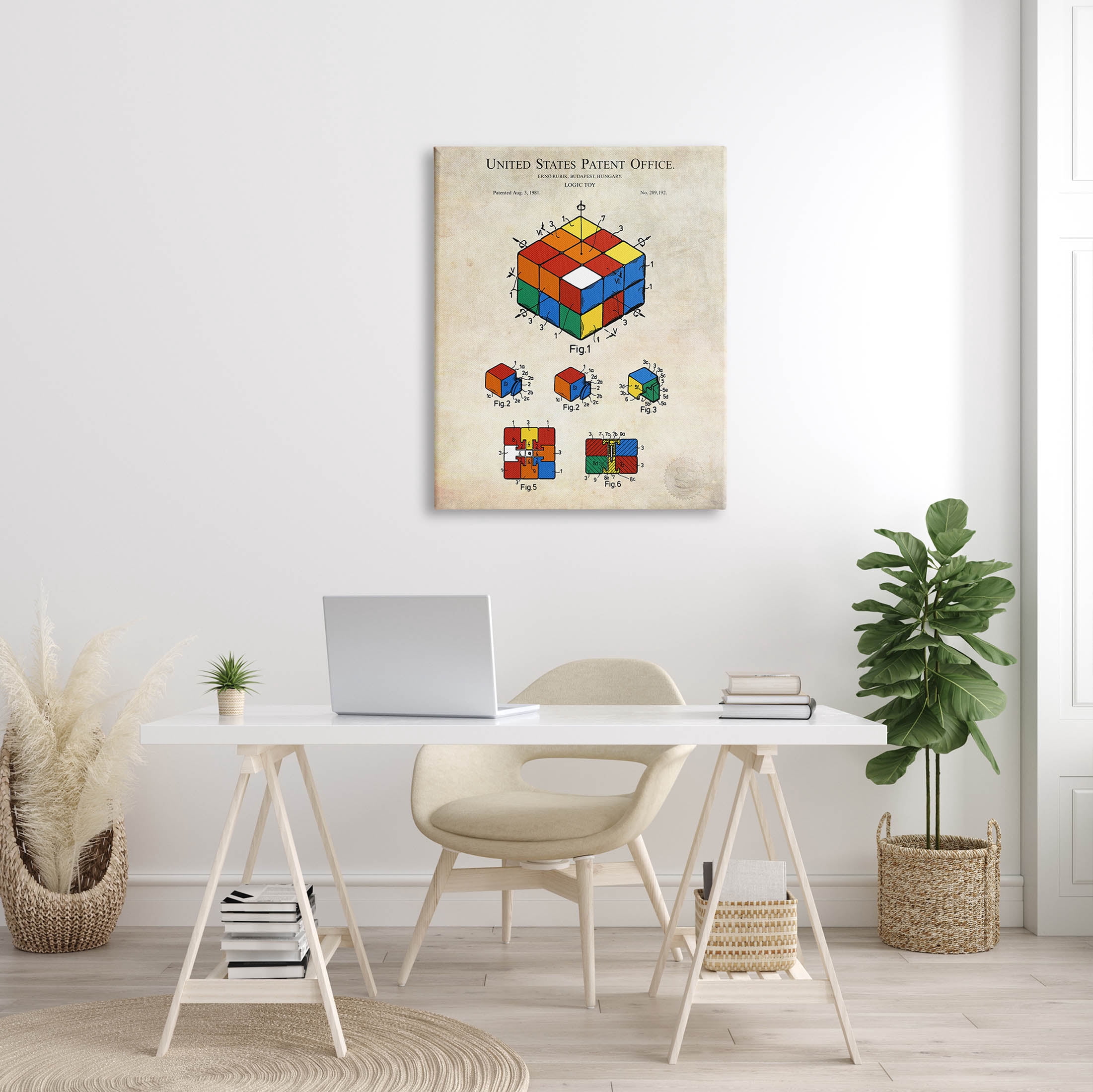 Stupell Industries Patent Office Logic Toy Diagram Graphic Art Gallery Wrapped Canvas Print Wall Art, Design by Karl Hronek