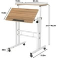 thumbnail image 5 of Soges Mobile Standing Desk, Height Adjustable Sit to Stand Desk, Portable Laptop Desk, 2-Tier Computer Workstation for Home Office, Oak, 5 of 8