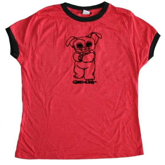 Gremlins Gizmo Junior Women's Red/Black Ringer T-Shirt Plus Size 2XL