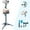 Blue, variant on LINCO Adjustable iPhone iPad Selfie Stick Tripod 52” Bluetooth Remote Mic Stand Tablet Holder -Black