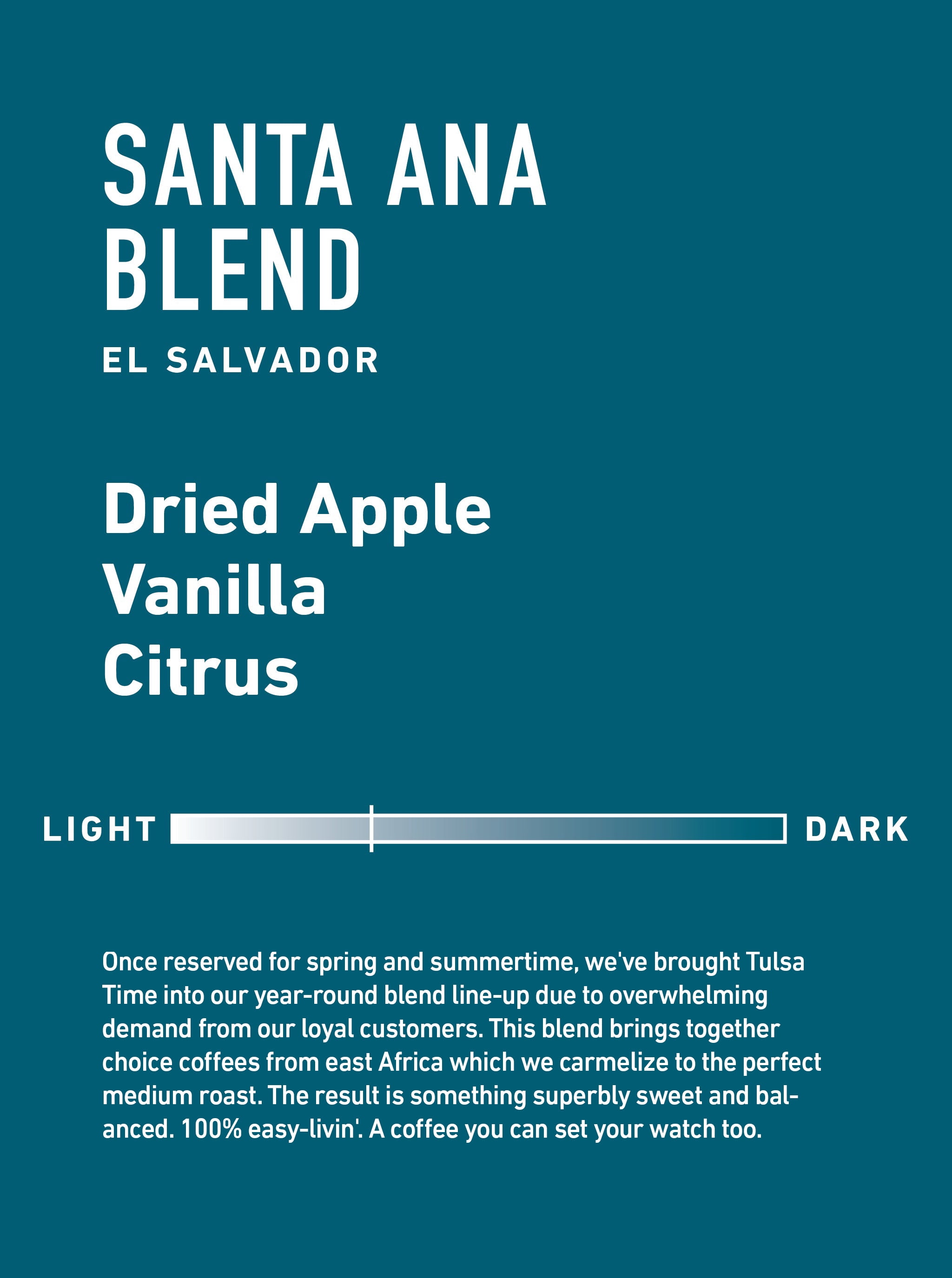 Local Topeca Coffee Santa Ana Blend Whole Bean Light Roast, Naturally Caffeinated