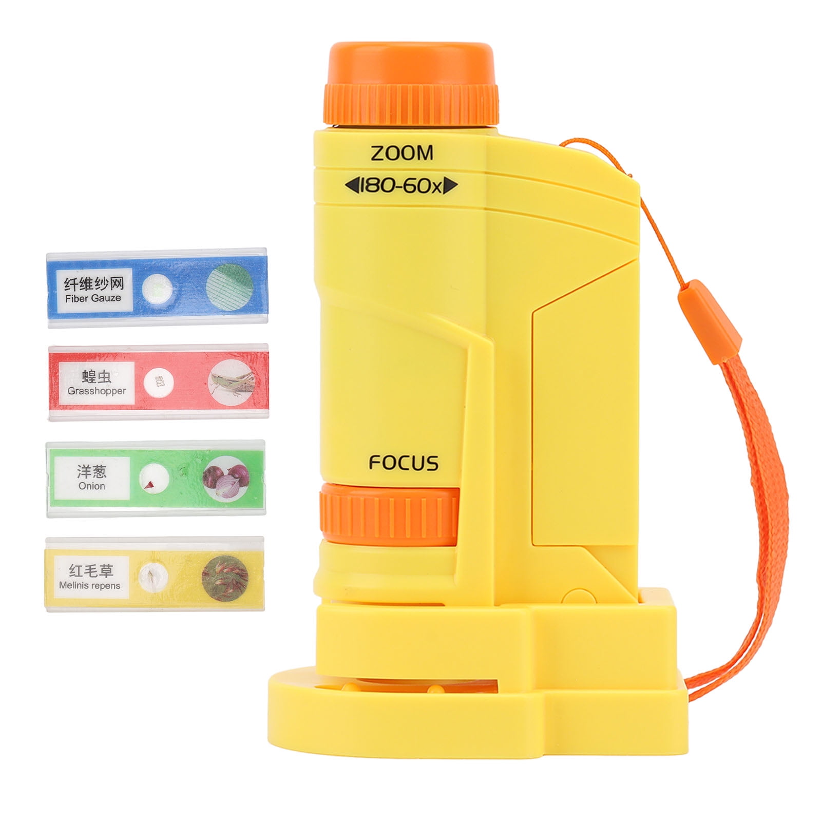 Kids Handheld Microscope, LED Light Children Pocket Microscope 180x