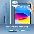 thumbnail image 6 of ELEHOLD Rugged Case for iPad 10th Gen 10.9" 2022,Kids Case with Hidden Kicktand Pencil Holder Silicone Shockproof Case for iPad 10.9 inch,Light Blue, 6 of 8