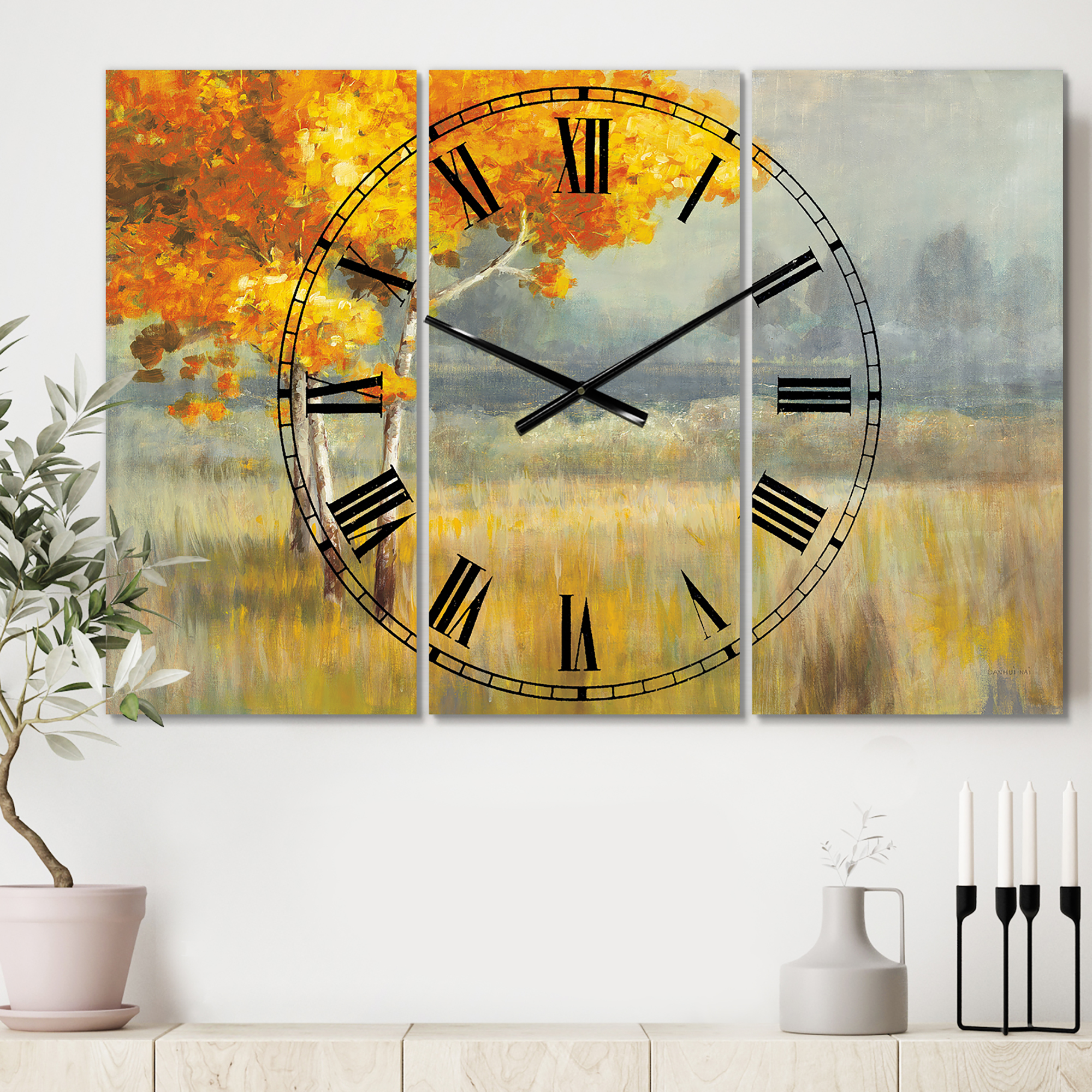 Designart 'Autumn Landscape' Farmhouse Wall Clock
