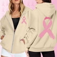 thumbnail image 4 of Breast Cancer Awareness Hoodie 2025 Long Sleeve Zip Up Hooded Sweatshirt with Pockets Pullover Hoodies for Women, 4 of 7