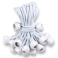 thumbnail image 1 of Cordones de 6 pulgadas, 50 unidades de bridas de bolas de lona blanca, amarres de toldo resistentes para acampar, refugio, carga, pantalla de proyector, 1 of 5