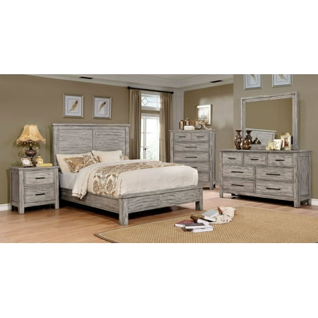 transitional 4pc nightstand dresser headboard eastern mirror finish solid panel gray antique king bed bedroom wood dialog displays option button