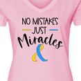 thumbnail image 4 of Inktastic No Mistakes, Just Miracles Down Syndrome Awareness Women's V-Neck T-Shirt, 4 of 5