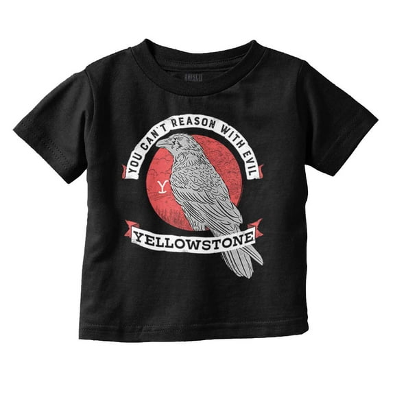 Yellowstone Can't Reason with Evil Toddler Boy Girl T Shirt Infant Toddler Brisco Brands 6M