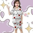 thumbnail image 6 of Pajamas for Girls 3pcs Satin Button Down Pjs Short Sleeve Top Shorts & Long Pants Cute Cartoon Valentine's Day Pajama Sets Silky Nightwear 3pcs Sleepwear, 6 of 6