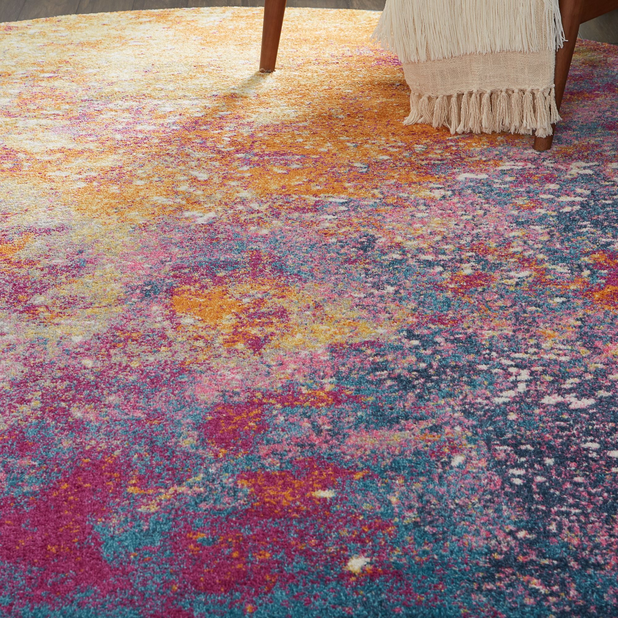 Nourison Passion Abstract Sunburst 8' x ROUND Area Rug, (8 Round)