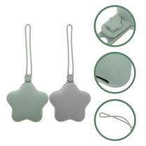 MLINS 2PCS Silicone Pacifier Holder Case Silicone Newborn Pacifier Pouches for Baby Boys and Girls Portable Silicone Pacifier Container Case