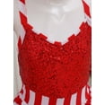 thumbnail image 6 of TiaoBug Kids Girls Candy Cane Striped Christmas Dance Figure Ice Skating Tutu Dress Leotard Red 8, 6 of 7