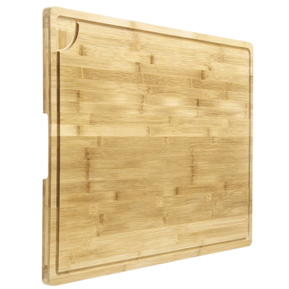 Kojooin Extra Large Cutting Board for Kitchen, Bamboo Wood Butcher Block for Stove Top, Over the Sink Chopping Board Charcuteries Serving Tray with Juice Groove and Handle