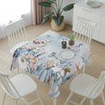 thumbnail image 6 of Thanksgiving Table Cloth Waterproof Tablecloths, Coastal Starfish Coral Shell Pumpkin Tablecloth Dining Table Cover for Kitchen Party Tabletop Outdoor, Square Tablecloth 60x60 Inch, 6 of 9