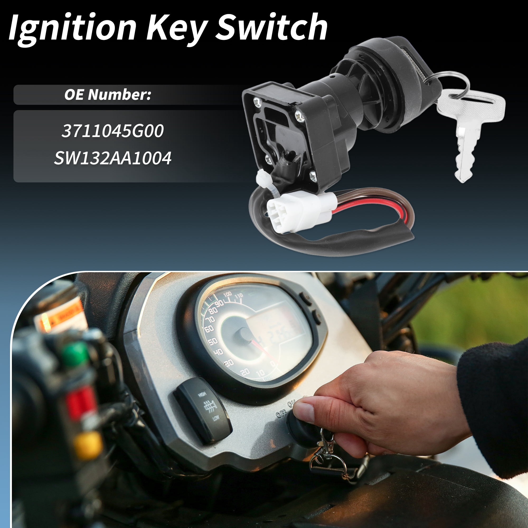 Unique Bargains Ignition Key Switch for Suzuki LTR450 2006-2009 ATV
